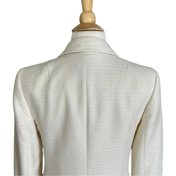 BANANA REPUBLIC Wool Blend Blazer Jacket Two Button Ivory Career Professional, 6 - Picture 8 of 16